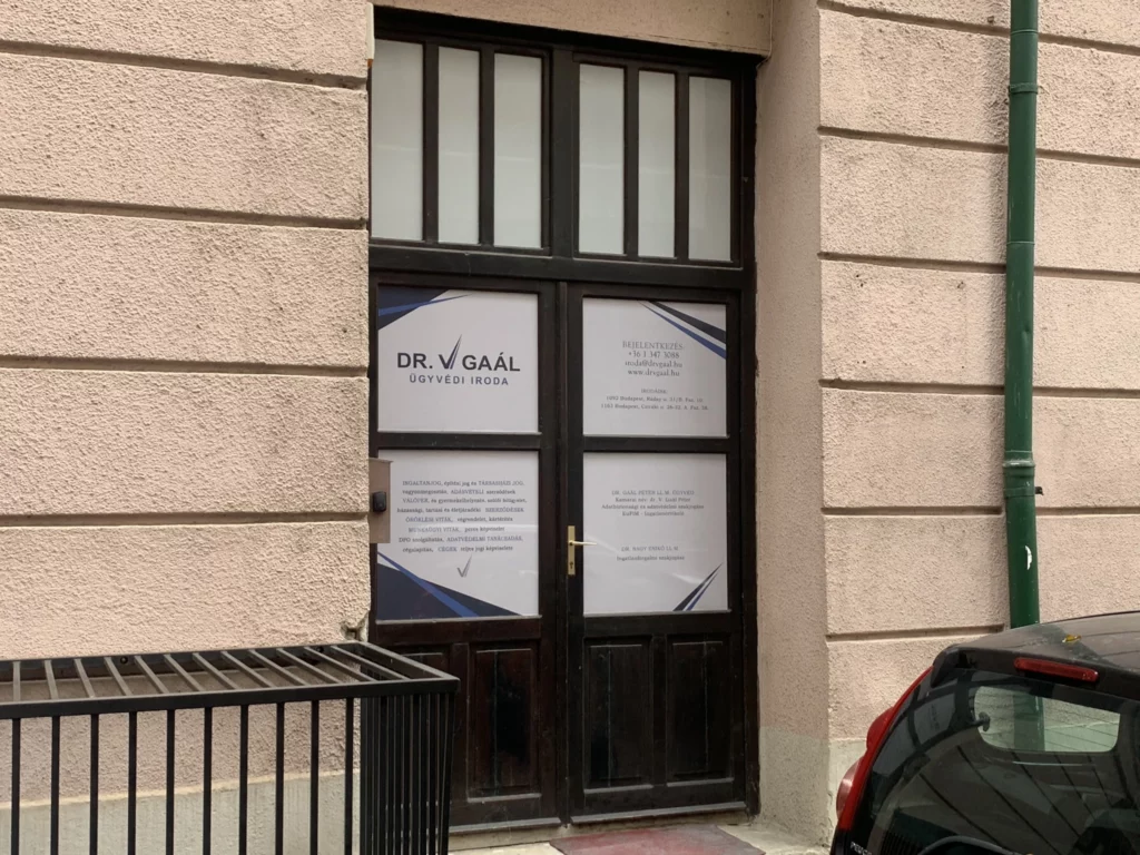 Ráday utca 31/B. iroda bejárata